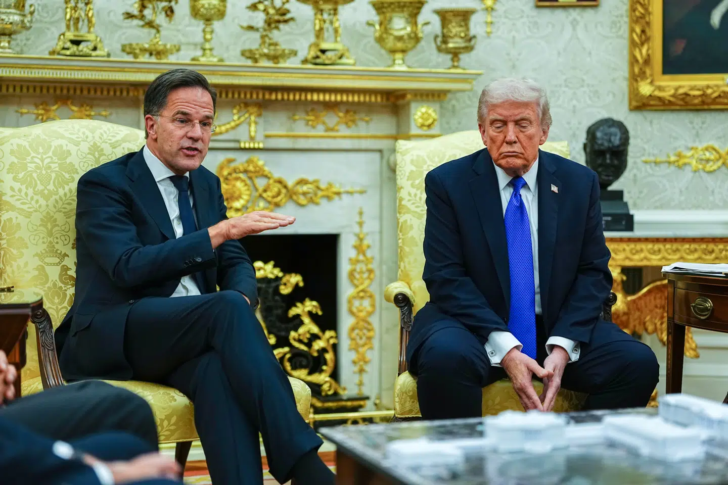 Natos generalsekretær, Mark Rutte, var på besøg, da det pludselig handlede om den nye balsal.