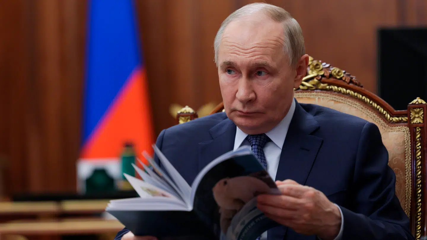 Her ses et billede af den russiske præsident, Vladimir Putin, i Moskva den 21. oktober.