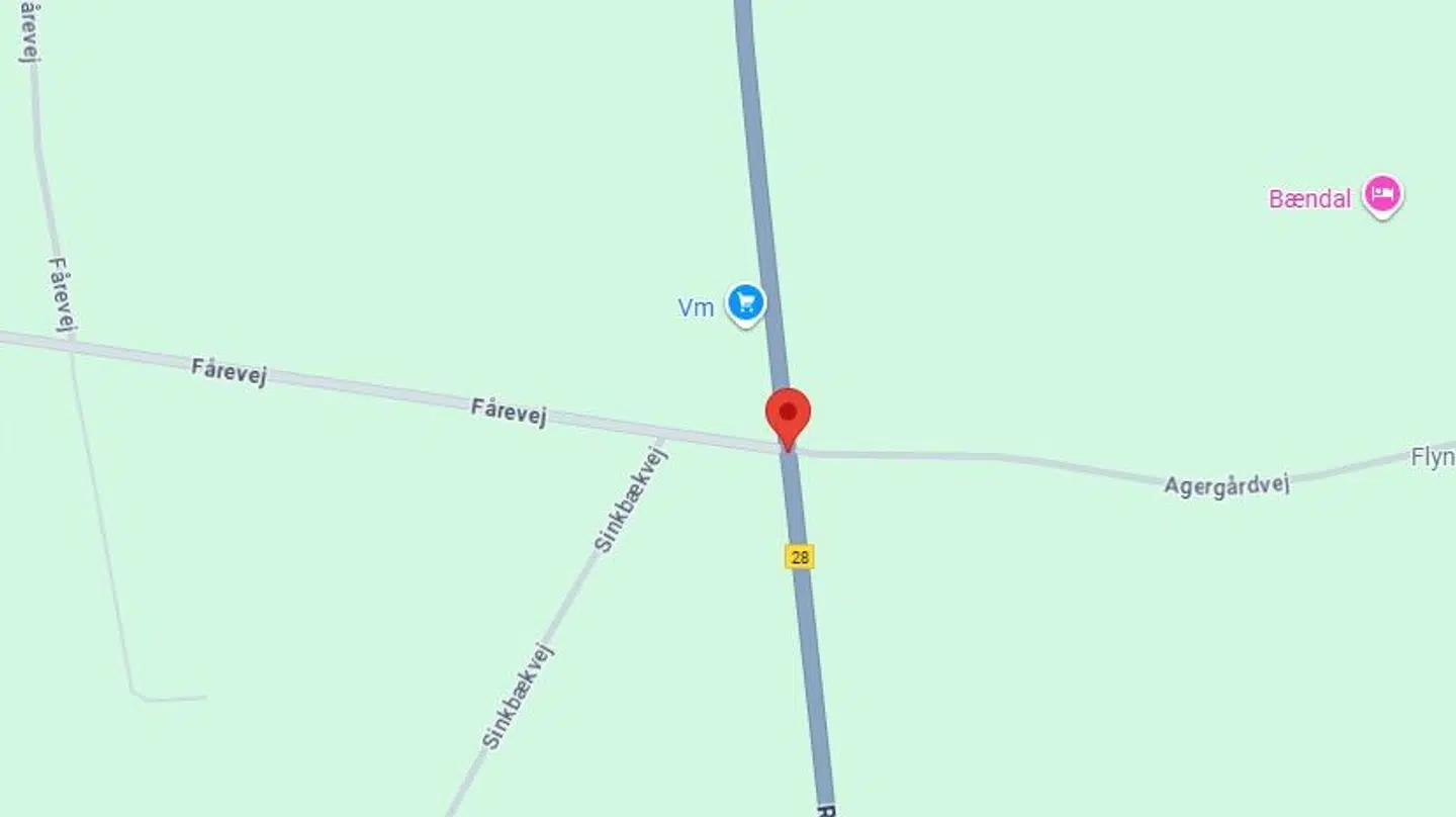 Ulykken fandt sted i krydset mellem Ringkøbingvej og Fårevej nord for Bækmarksbro.