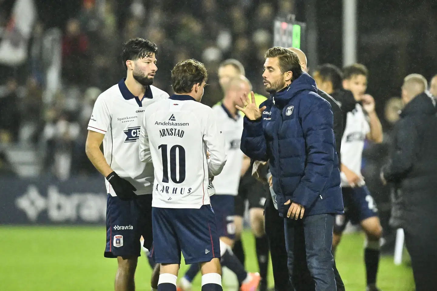 AGF-træner Jakob Poulsen fik afgørende indflydelse med sin indskiftning af matchvinderen Frederik Emmery.
