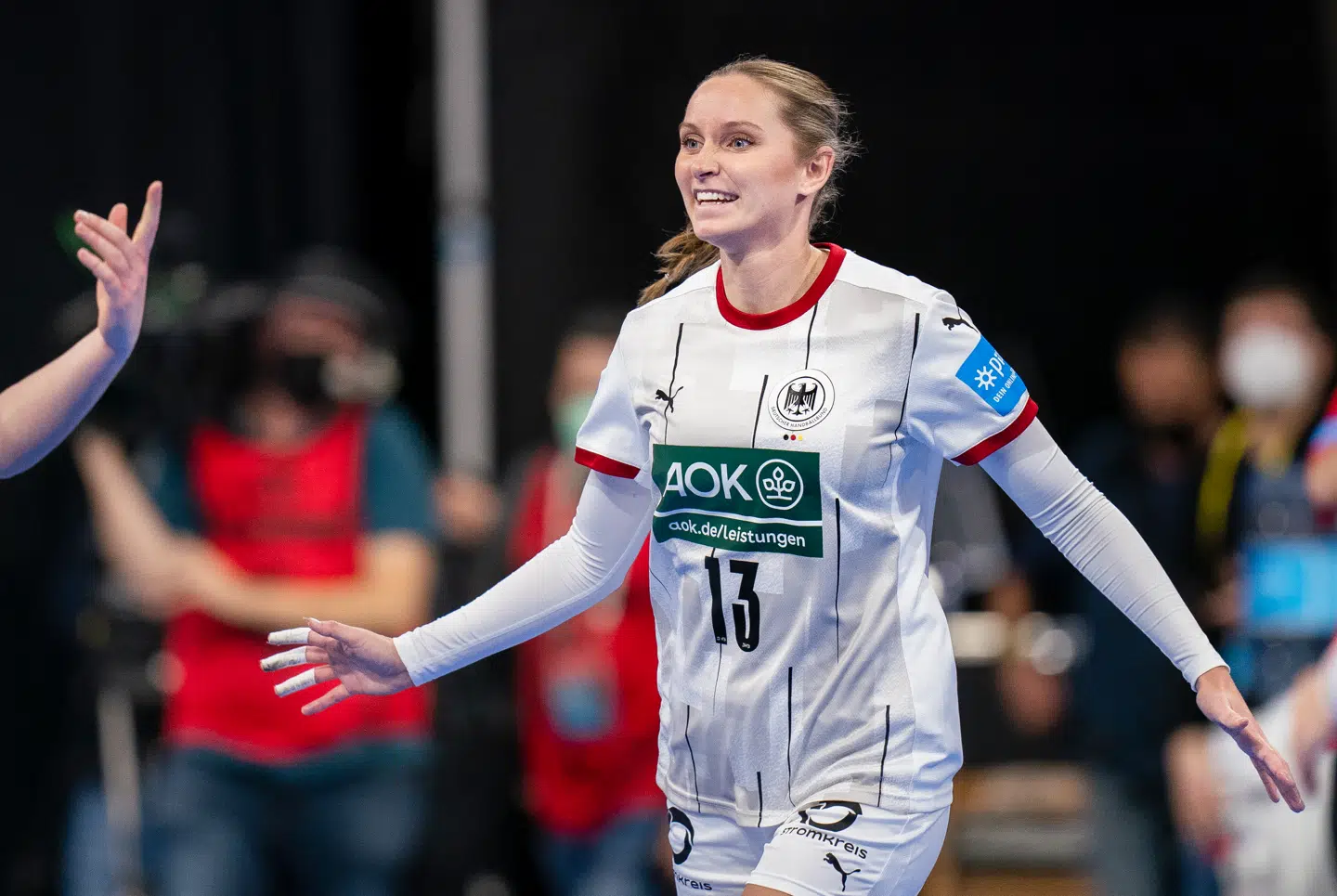 Silje Brøns Petersen under VM kampen mellem Tyskland-Sydkorea i 2021.
