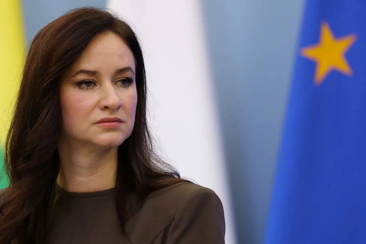 Litauens premierminister, Inga Ruginiene, som deltog i et pressemøde tidligere i oktober i Polen, mener, at der er tale om "hybridangreb", når balloner sendes fra Belarus til Litauen. (Arkivfoto).