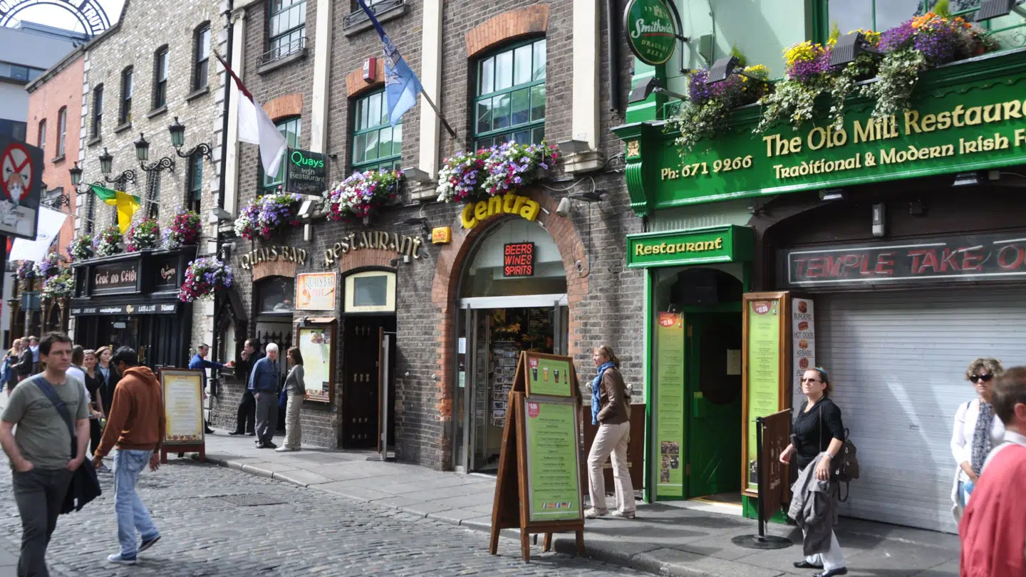 Arkivfoto af Temple Bar Square, hvor overfaldet fandt sted.