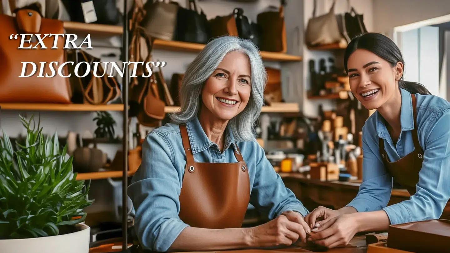 Et eksempel på en webshop, med AI-generede billeder, her med 'håndlavede' tasker.