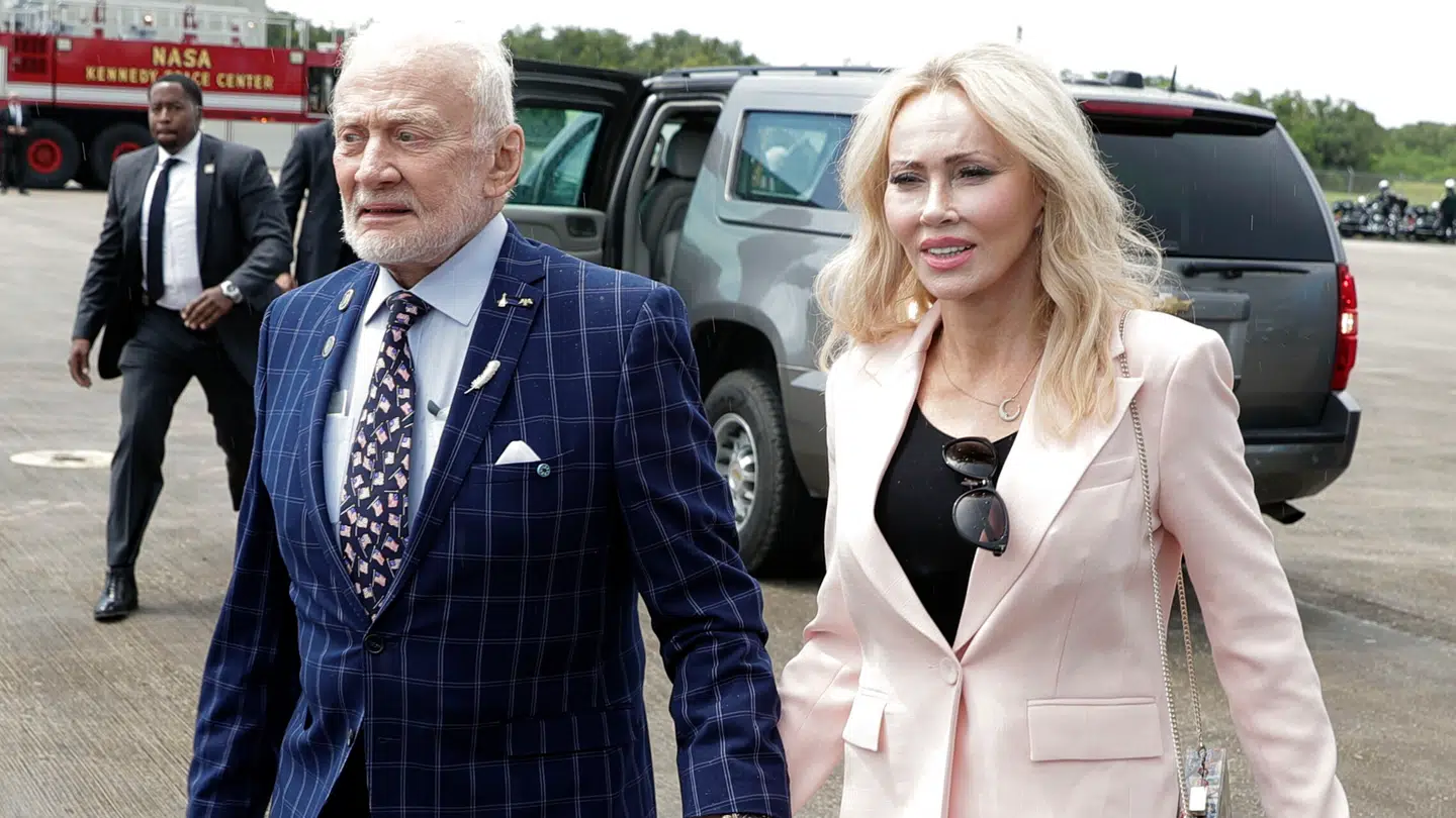 Buzz Aldrin og Anca Faur fotograferet tilbage i 2019. (Arkivfoto)