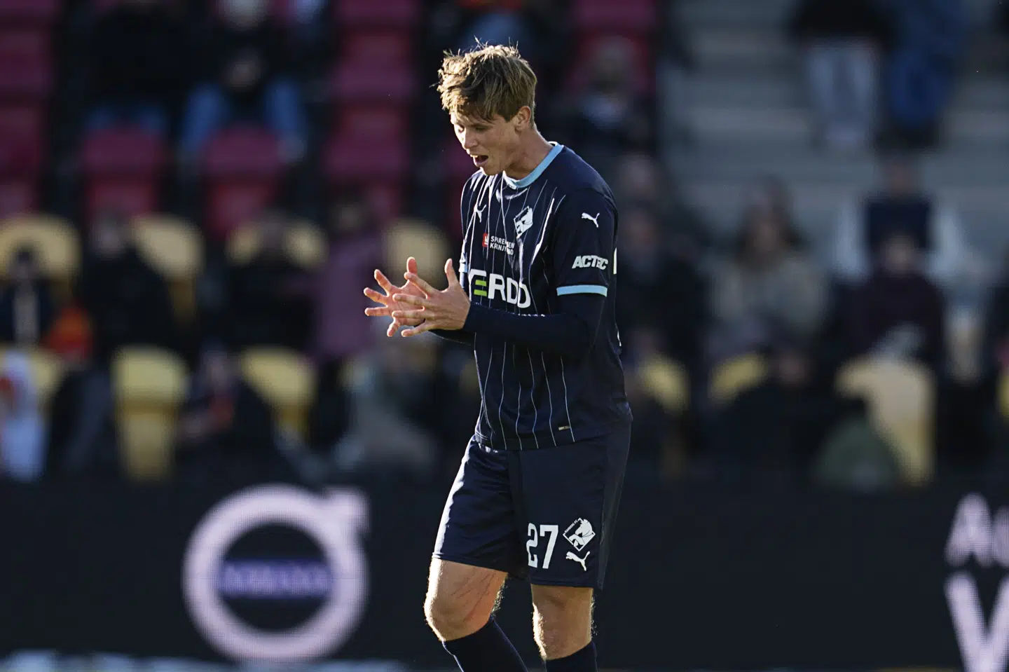 Oliver Olsen blev skurk, da han brændte for Randers i straffesparkskonkurrencen mod Esbjerg. (Arkivfoto).