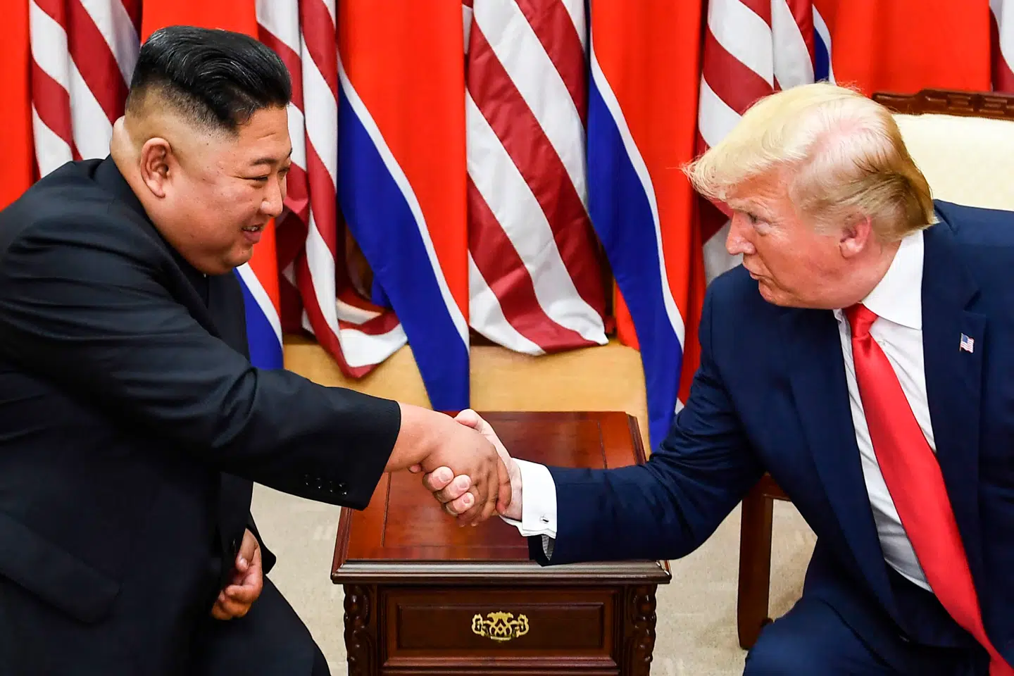 Her ses Kim Jong-un og Donald Trump under deres møde i juni 2019.