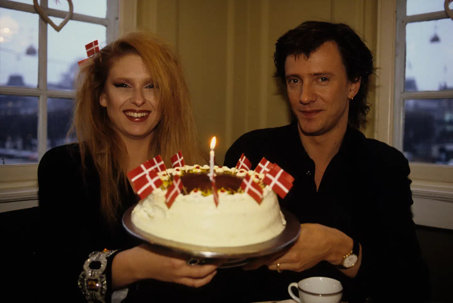 Sanne Salomonsen og eks-manden Mats Ronander fotograferet i 1989, mens de stadig dannede par.