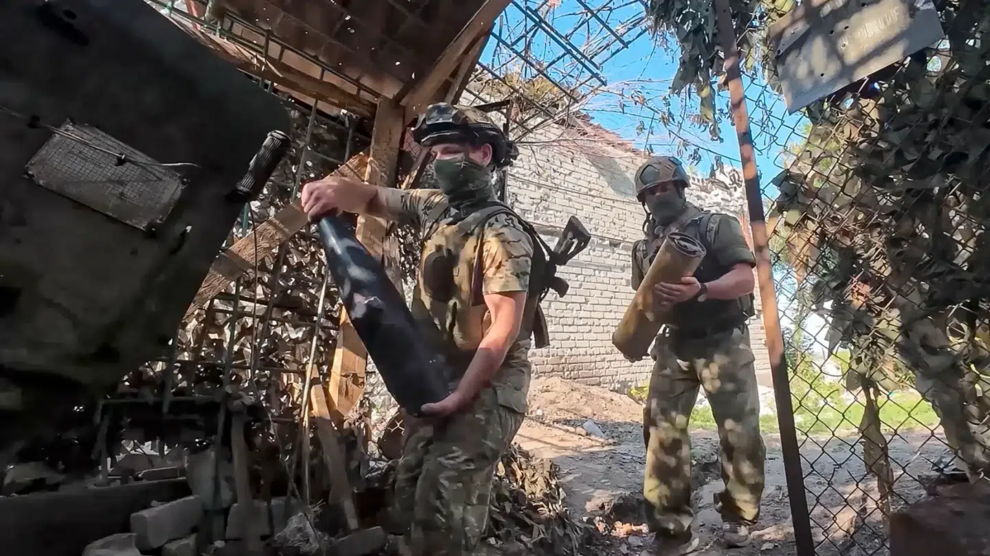 Russiske soldater på slagmarken.