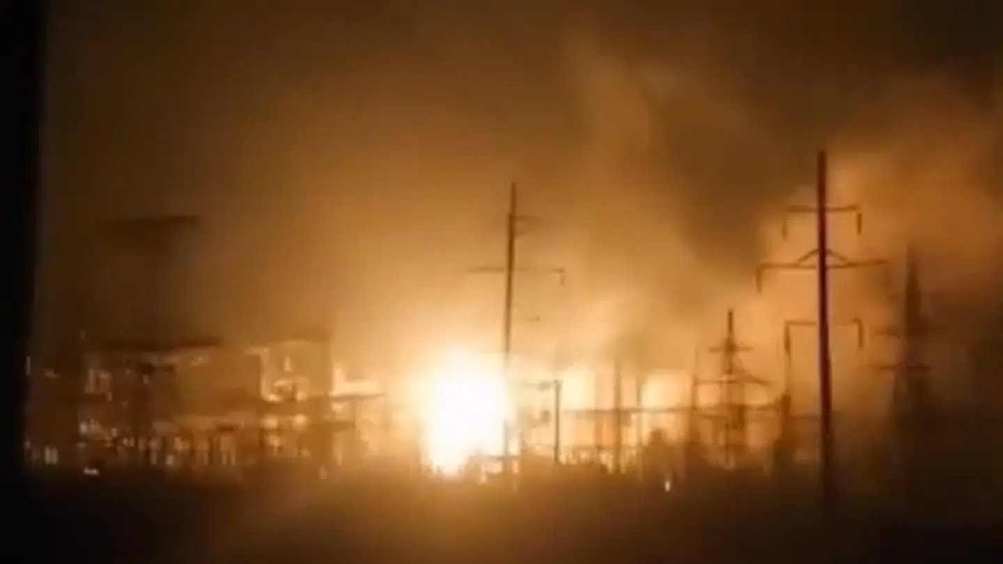 Her ses transformatorstationen Vladimirskaya i Vladimir-regionen, som blev ramt onsdag.