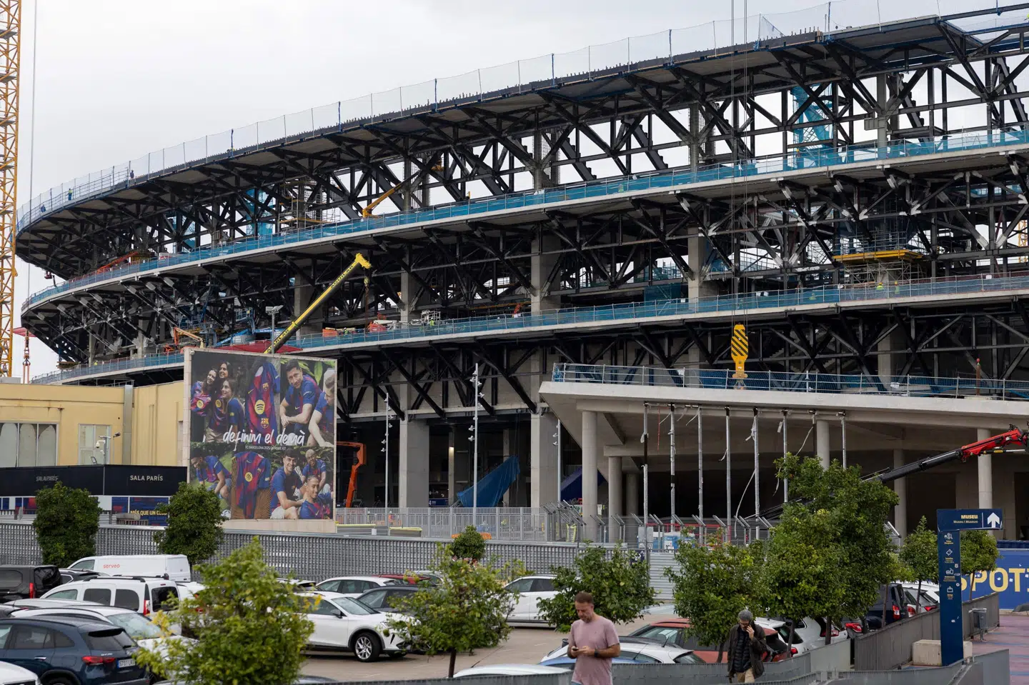 Camp Nou er fortsat under ombygning. Fotoet er fra i onsdags.