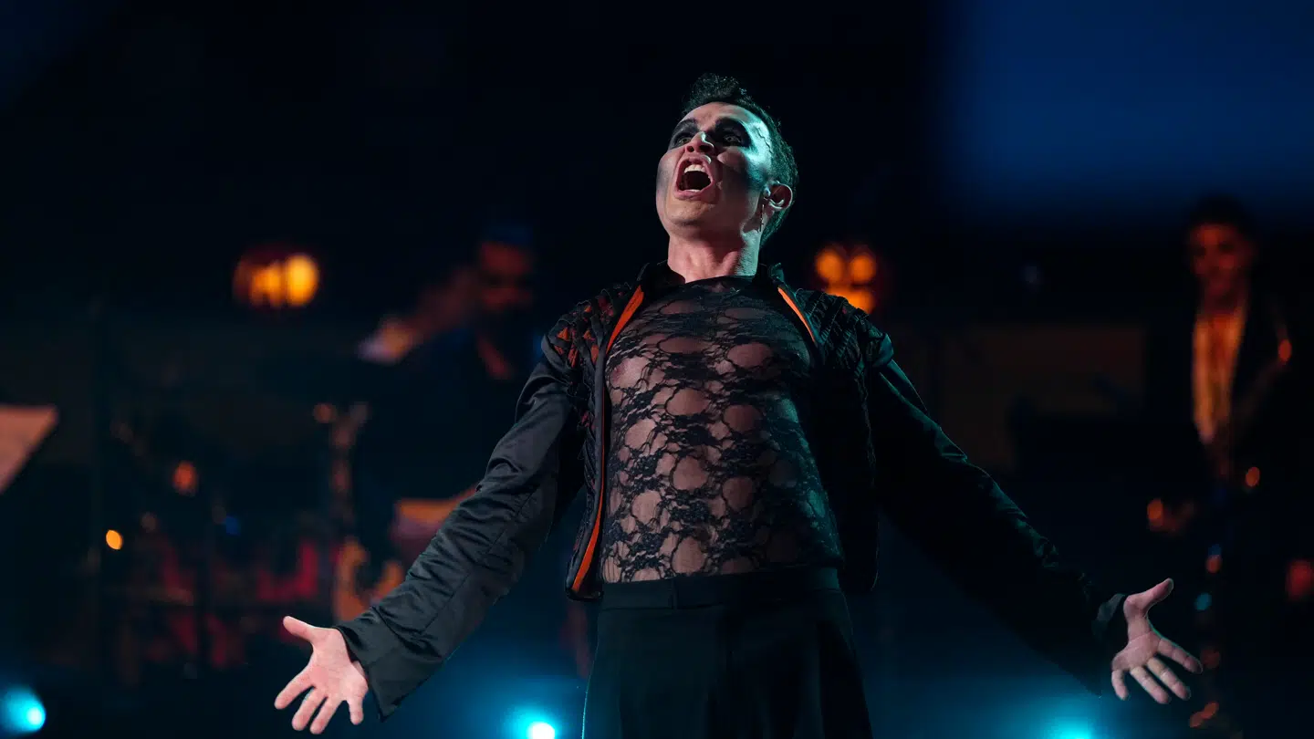 Gustav Salinas gjorde det fænomenalt som psykopat i halloween-udgaven af 'Vild med dans'.