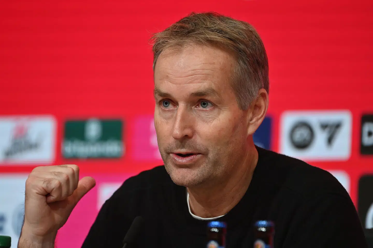 Kasper Hjulmand nåede at være ubesejret i sine første seks Bundesliga-kampe som cheftræner i Bayer Leverkusen. Lørdag blev den stime brudt af storklubben Bayern München. (Arkivfoto).