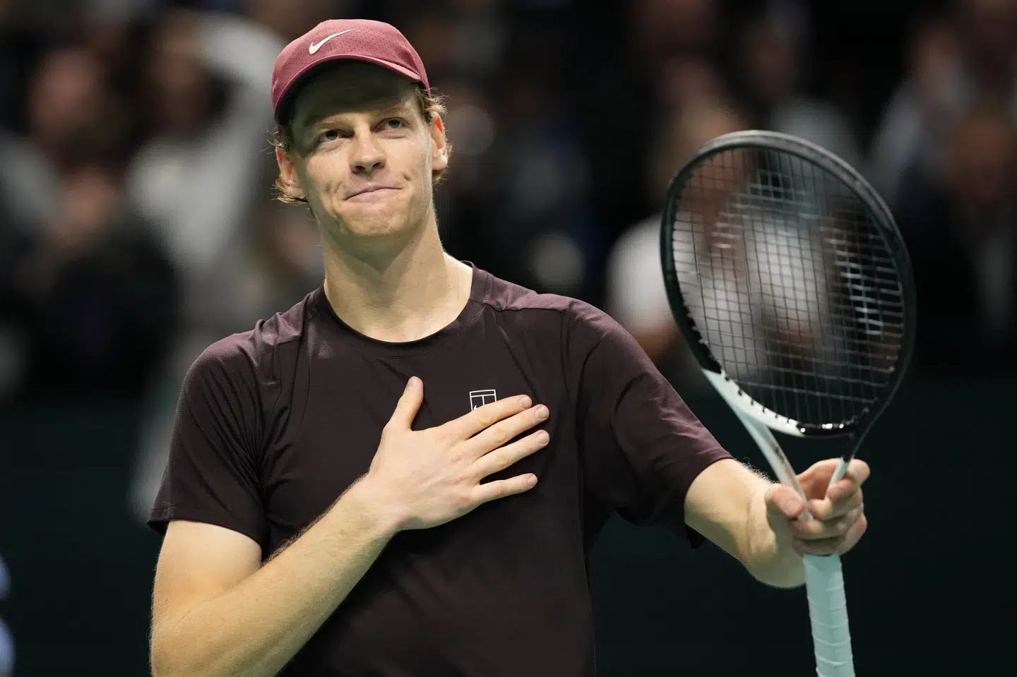 Jannik Sinner kunne søndag fejre sin store triumf i Paris Masters.