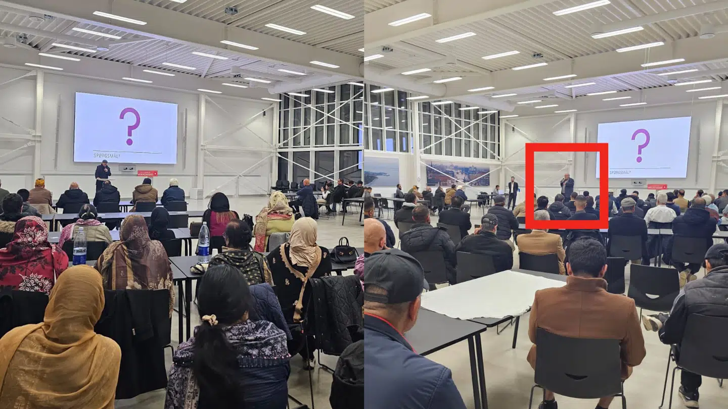 Her ses den socialdemokratiske borgmester i Albertslund Steen Christiansen deltage i et vælgermøde, der ifølge en islamforsker har en eksplicit religiøs ramme.