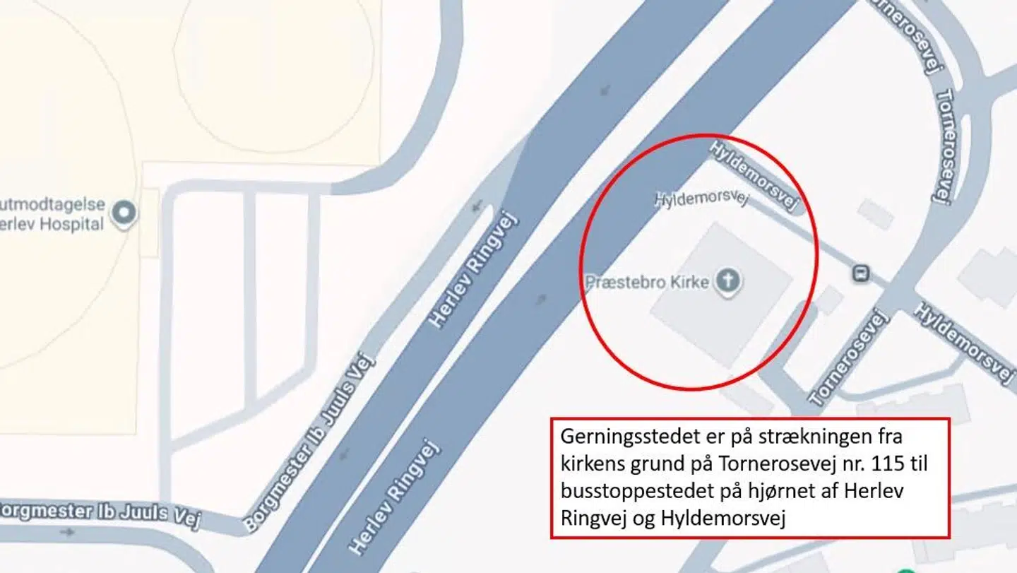 Politiet har delt dette billede af den præcise lokation.