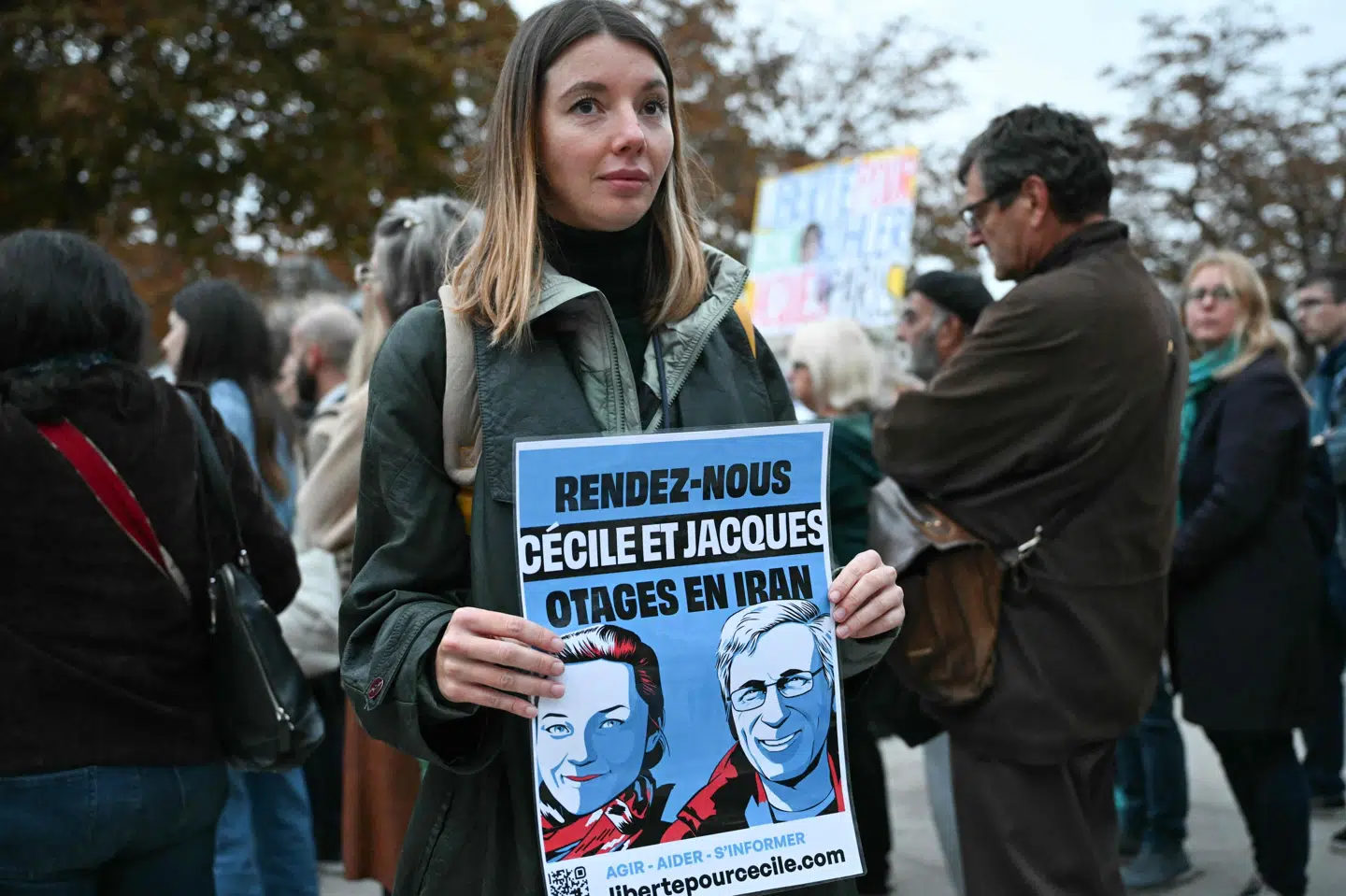 Cécile Kohlers søster Noemi deltager i en offentlig begivenhed i september, der skal markere søsterens fødselsdag. Tirsdag er Cécile Kohler blevet løsladt sammen med sin partner, Jacques Paris. (Arkivfoto).