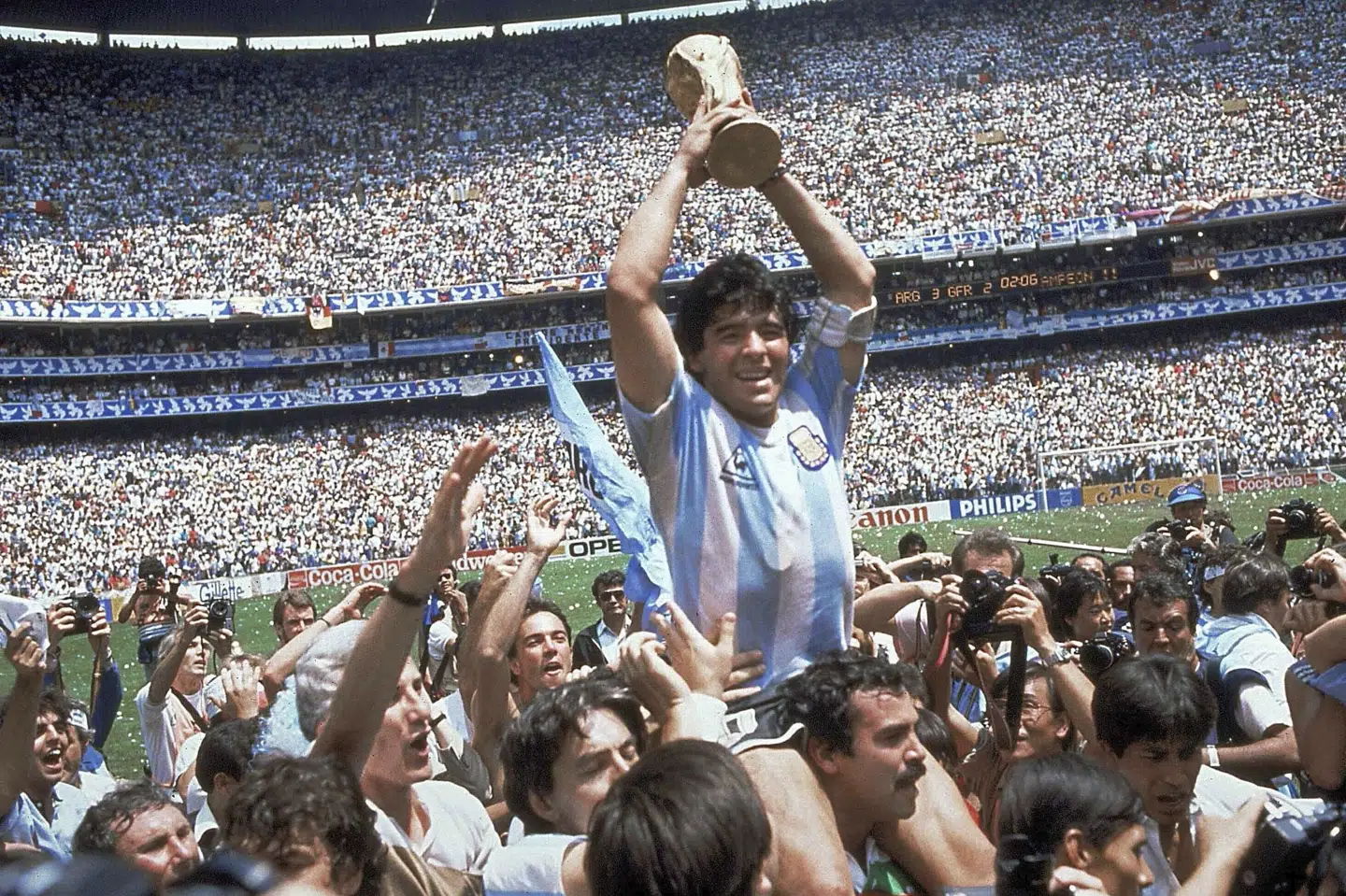 Diego Maradona var den helt store stjerne, da Argentina blev verdensmester i fodbold i 1986. (Arkivfoto).
