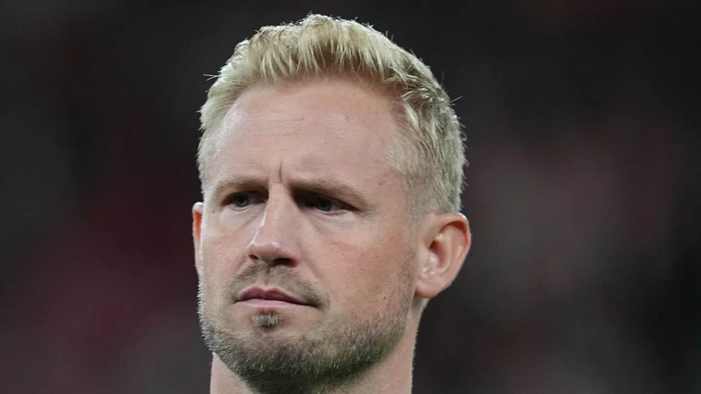 Kasper Schmeichel var ikke tilfreds i torsdagens kamp.