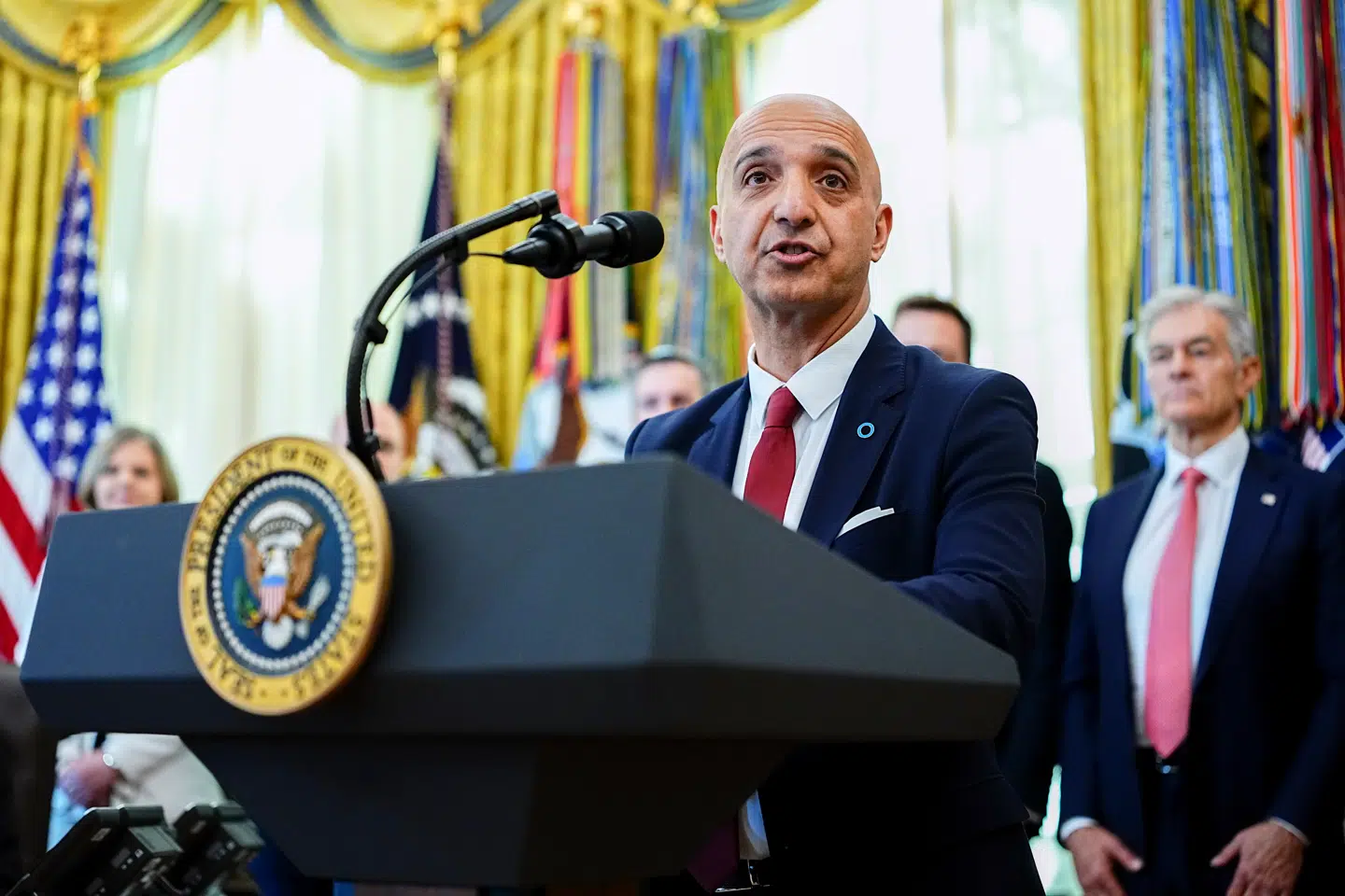 Mike Doustdar sagde på pressemødet i Det Hvide Hus, at han er glad for, at Novo og Trump har landet en aftale, som vil gøre en stor forskel for mange amerikanere.