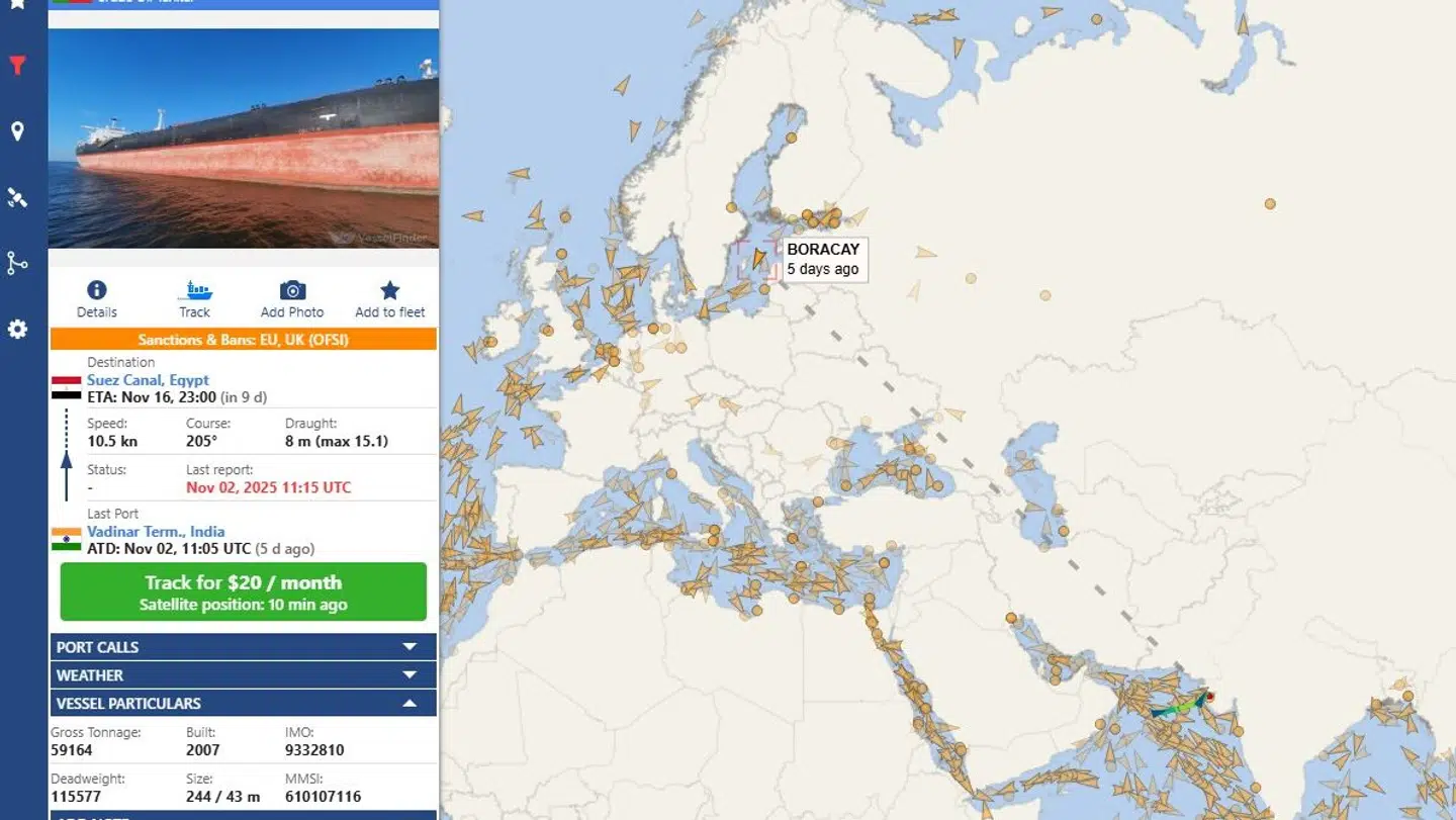 Boracay eller Pushpas mærkelige position i Vesselfinder.