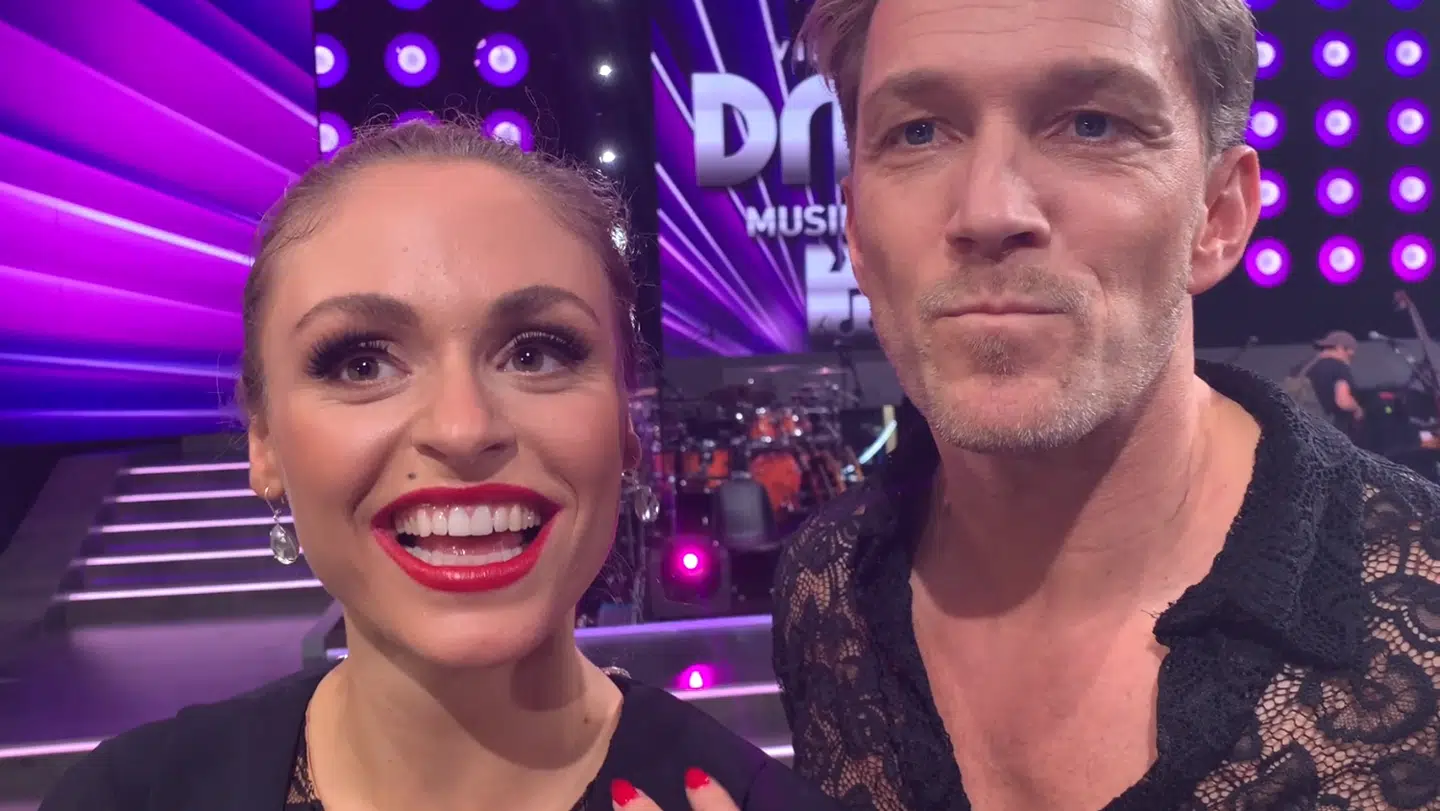 Jasmin Lind og Michael Olesen fredag efter 'Vild med dans'.