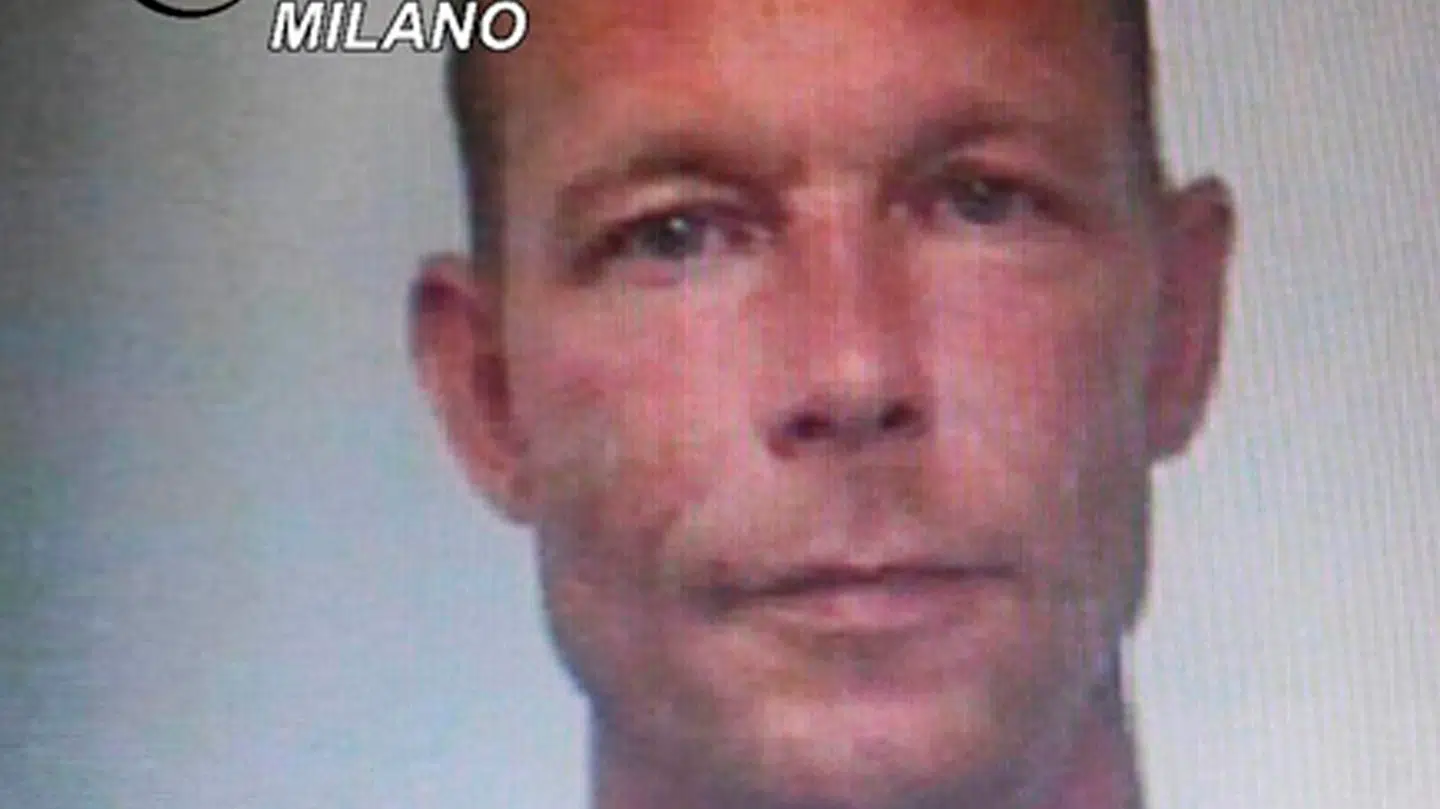 Christian B.s foto, som blev taget i 2018 af italiensk politi, efter han blev arresteret for videresalg af stoffer i Italien.