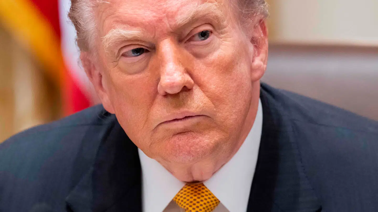 Her ses Donald Trump under et møde med Ungarns premierminister, Viktor Orban, 7. november.