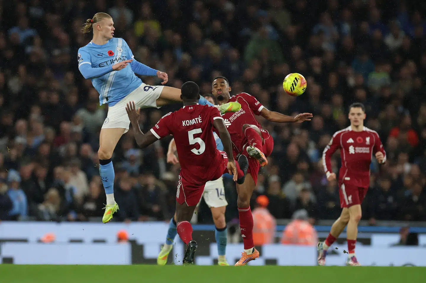 Erling Haaland leverede sin scoring nummer 14 i bare 11 ligakampe, da Liverpool blev banket i egen hule.