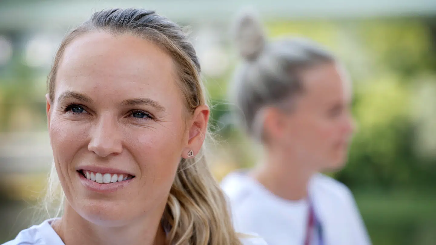 Caroline Wozniacki festede til den lyse morgen i 2018.