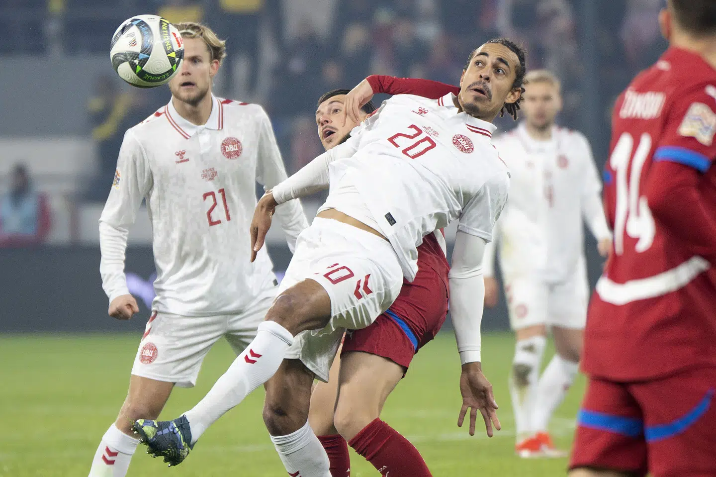 Yussuf Poulsen spillede sin seneste landskamp i november sidste år, da Danmark spillede 0-0 i Serbien. (Arkivfoto).
