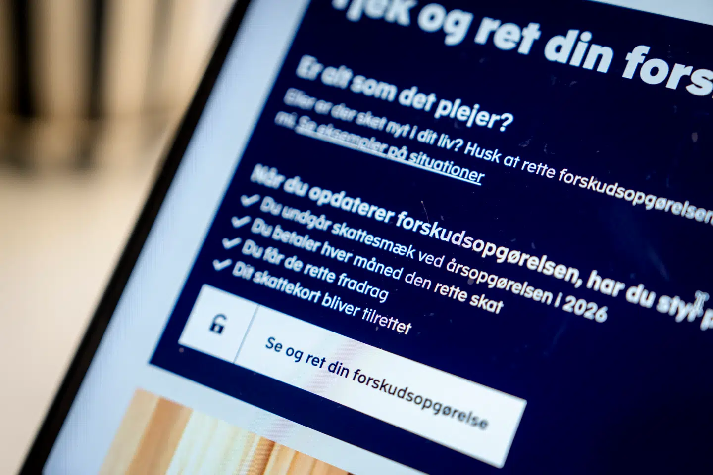 Forskudsopgørelsen for 2026 er klar tirsdag.