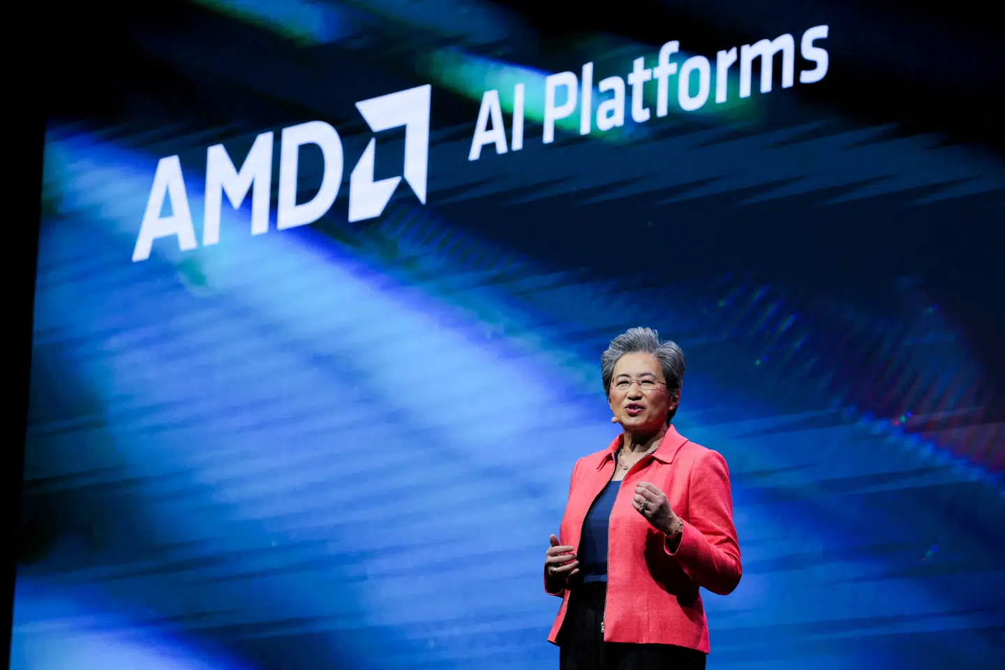 AMD designer de chips, der fungerer som "hjerner" i alt fra gaming-pc'er til datacentre. Her ses selskabets topchef, Lisa Su.