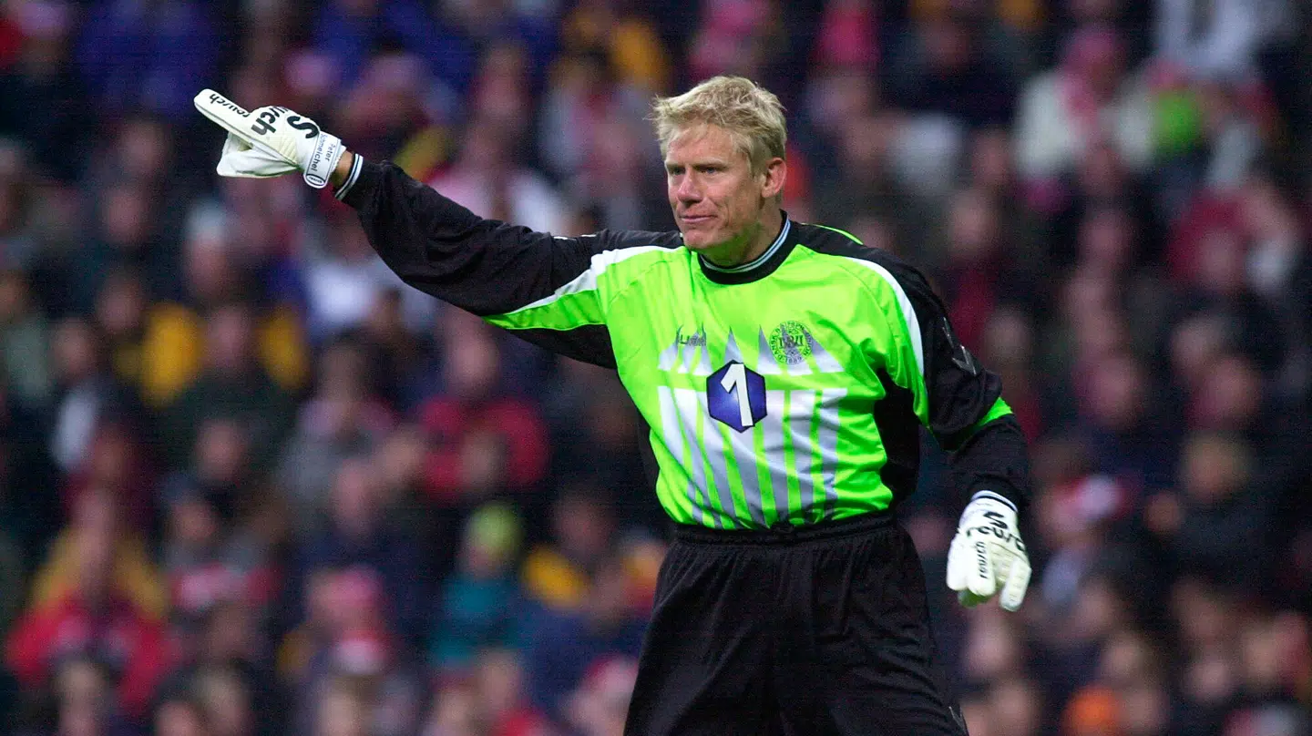 Peter Schmeichel spillede 129 kampe i sin landsholdskarriere. Her ses han under den sidste, i Parken mod Slovenien 25. april 2001.