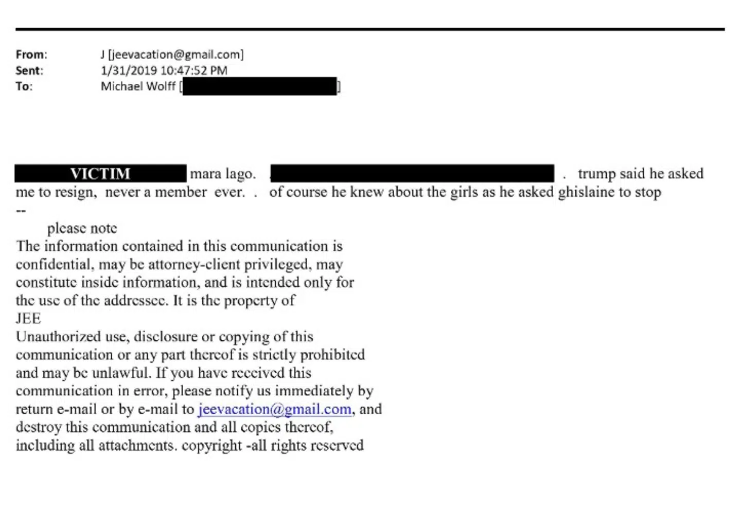 Endnu en mail fra Epstein til Ghislaine Maxwell ses her.