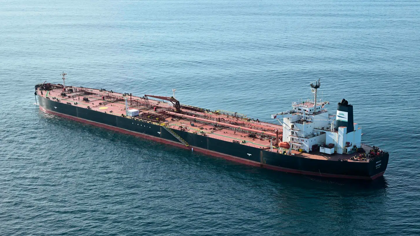 Billedet her viser skyggeflådeskibet 'Boracay' – også kendt under navnet 'Pushpa'. Det var netop det skib, der var mistænkt for at sende droner over Danmark.