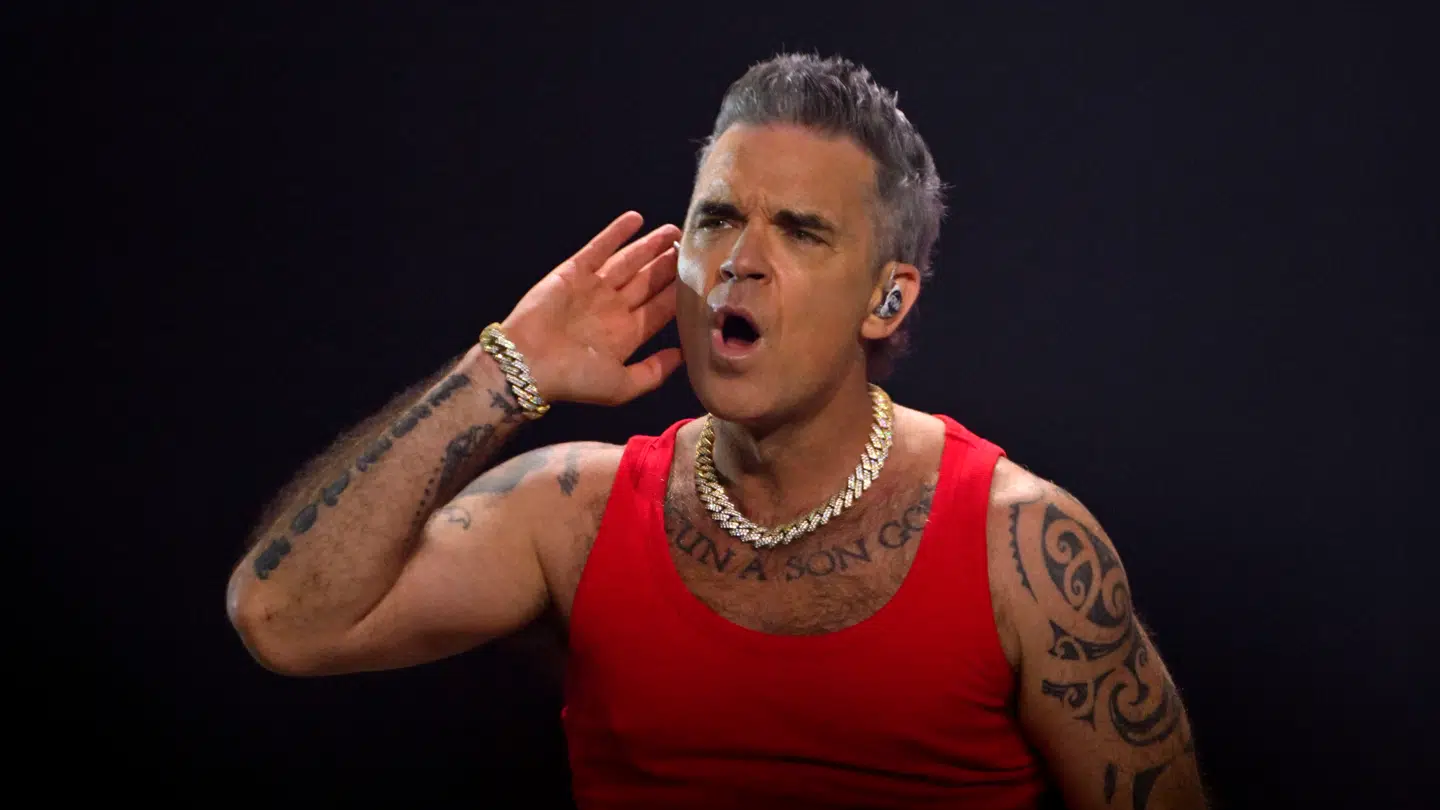 Robbie Williams fotograferet under en koncert i Prag 7. september 2025.