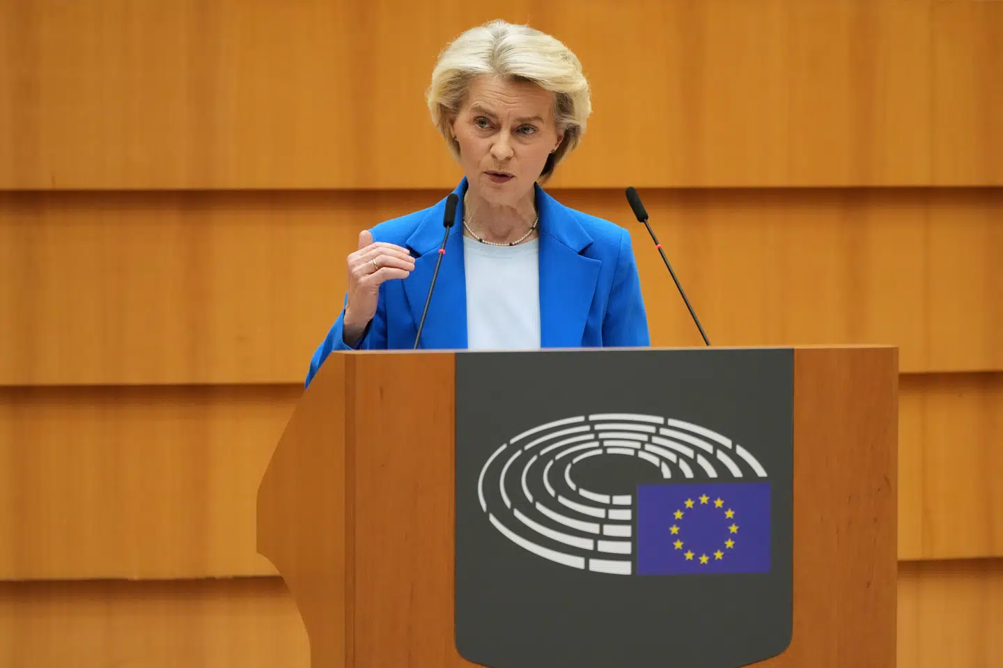 EU-Kommissionens formand, Ursula von der Leyen, glæder sig over, at EU-Parlamentet har vedtaget sin position på et ny 2040 klimamål på 90 procents reduktion i drivhusgasserne (Arkivfoto).