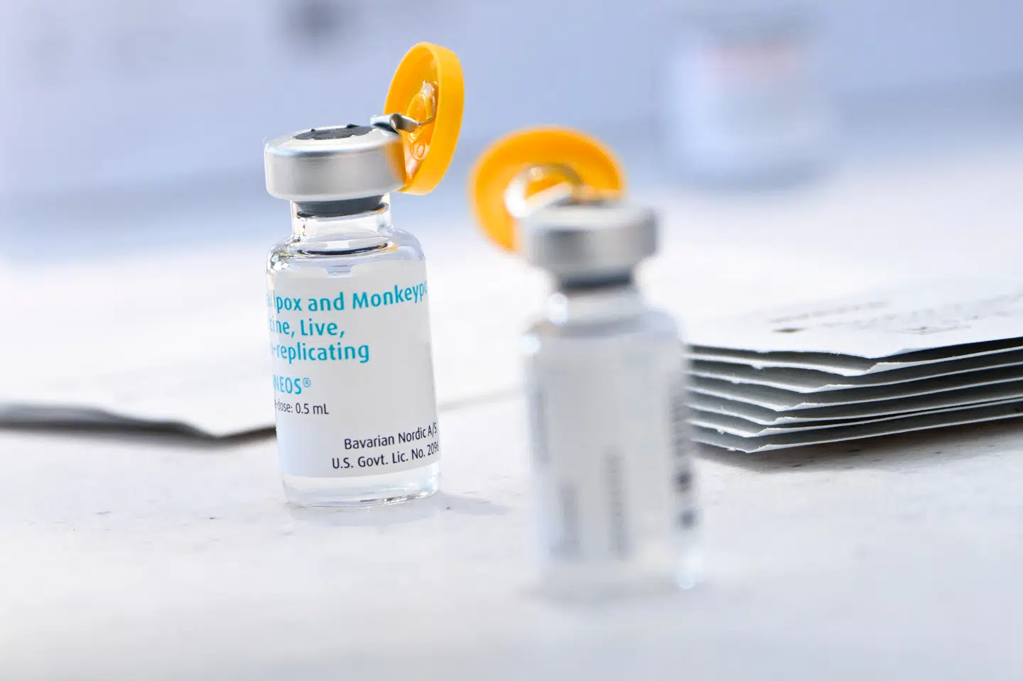 Vials of the JYNNEOS Monkeypox vaccine by Danish vaccine developer Bavarian Nordic are prepared at a pop-up vaccination clinic in Los Angeles, California, on August 9, 2022. Patrick T. FALLON / AFP