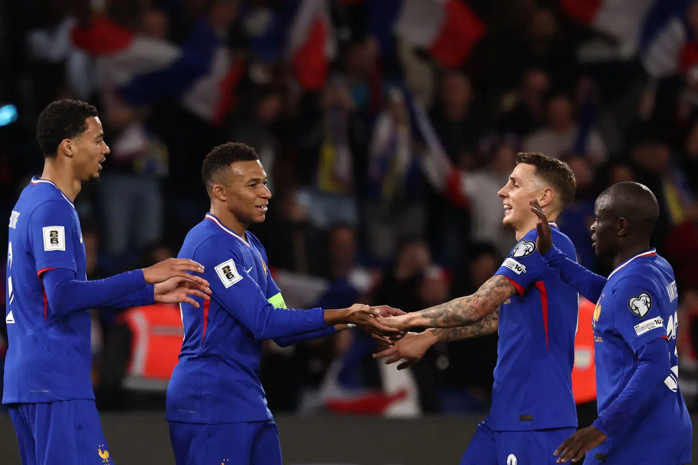 Kylian Mbappé blev dobbelt målscorer for Frankrig.