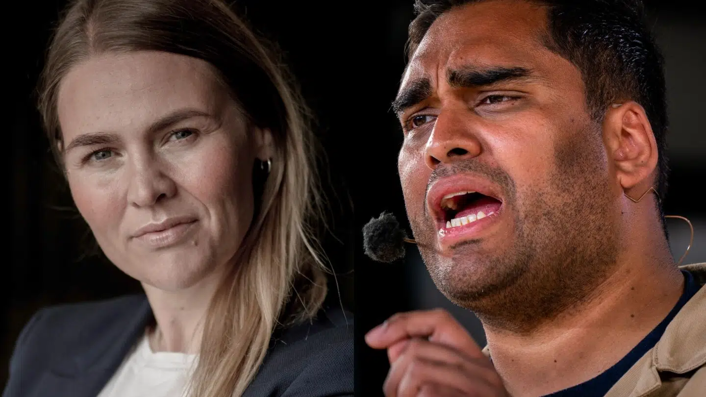 Laura Lindahl (tv.) delte en grænseoverskridende oplevelse med Frie Grønnes leder, Sikandar Siddique (th.), men ifølge hende lyver han på groveste vis.
