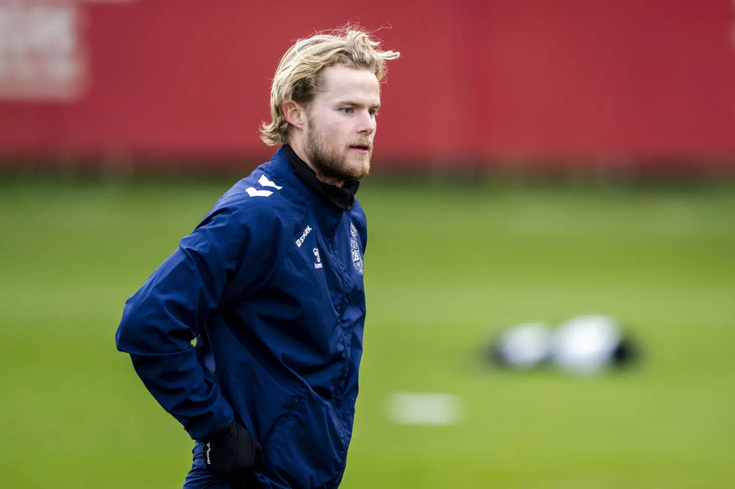 Morten Hjulmand var på træningsbanen fredag, men blev skånet for træning tidligere på ugen.