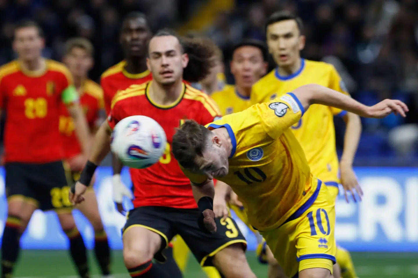 De kasakhiske spillere fightede flot og ofrede sig flere gange i duellerne med belgierne.