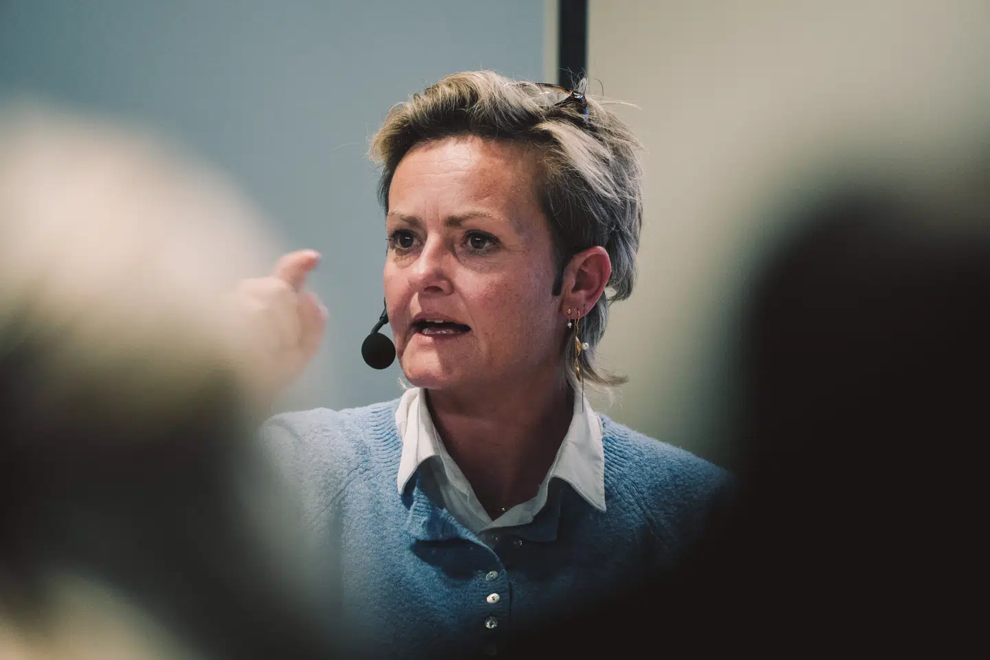 Pernille Rosenkrantz-Theil (S). Her fotograferet under debatarrangement på Berlingske.