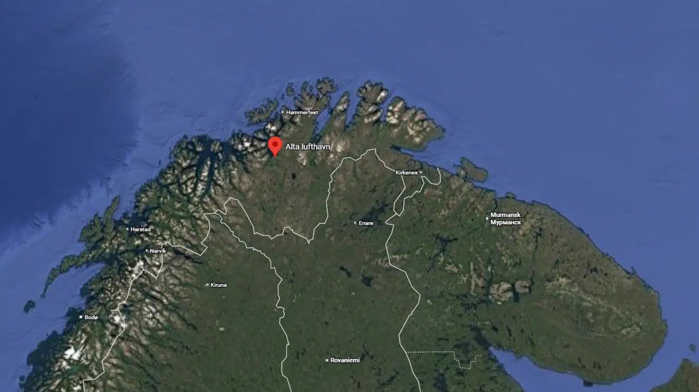 Dronen er spottet i luftrummet nær den nordnorske lufthavn Alta.