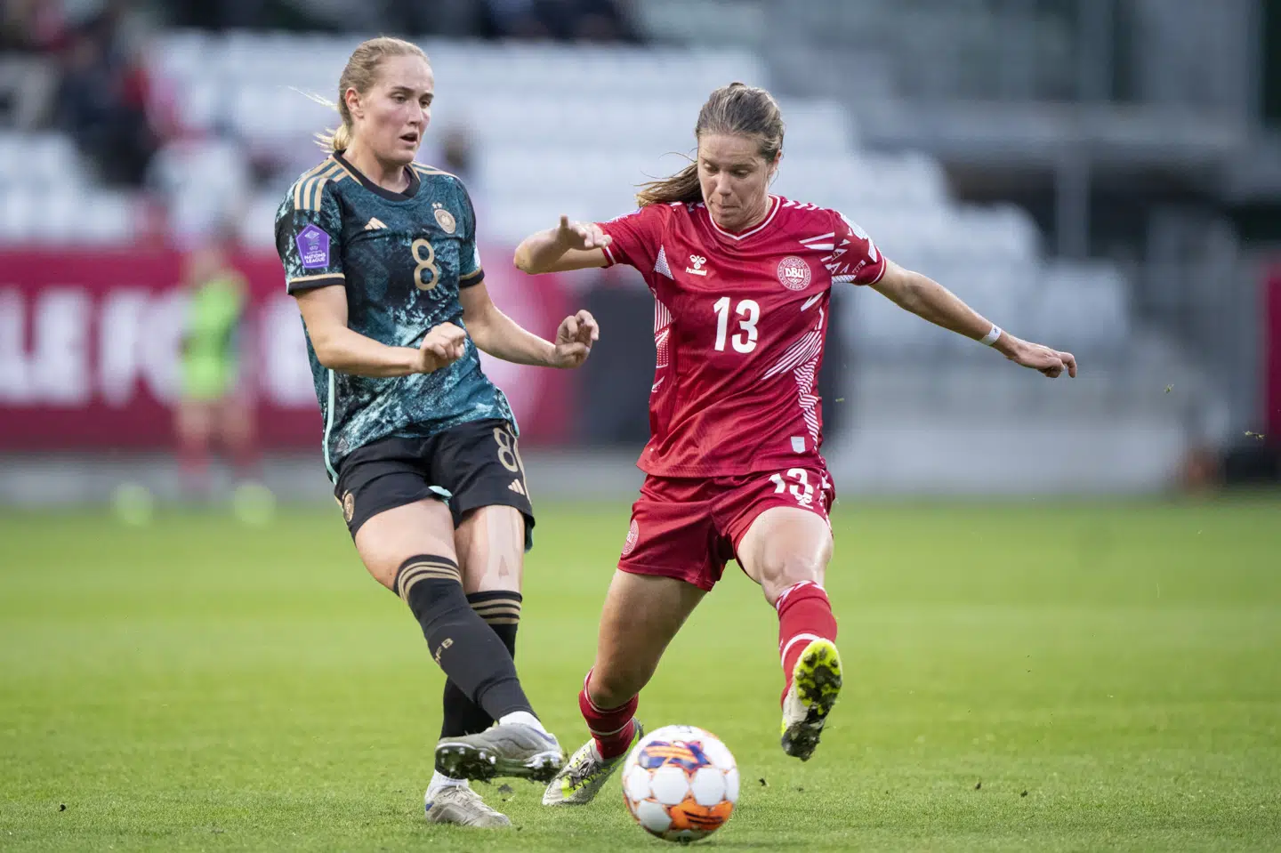 Sofie Junge spillede sin seneste og 88. landskamp i september 2023. (Arkivfoto).