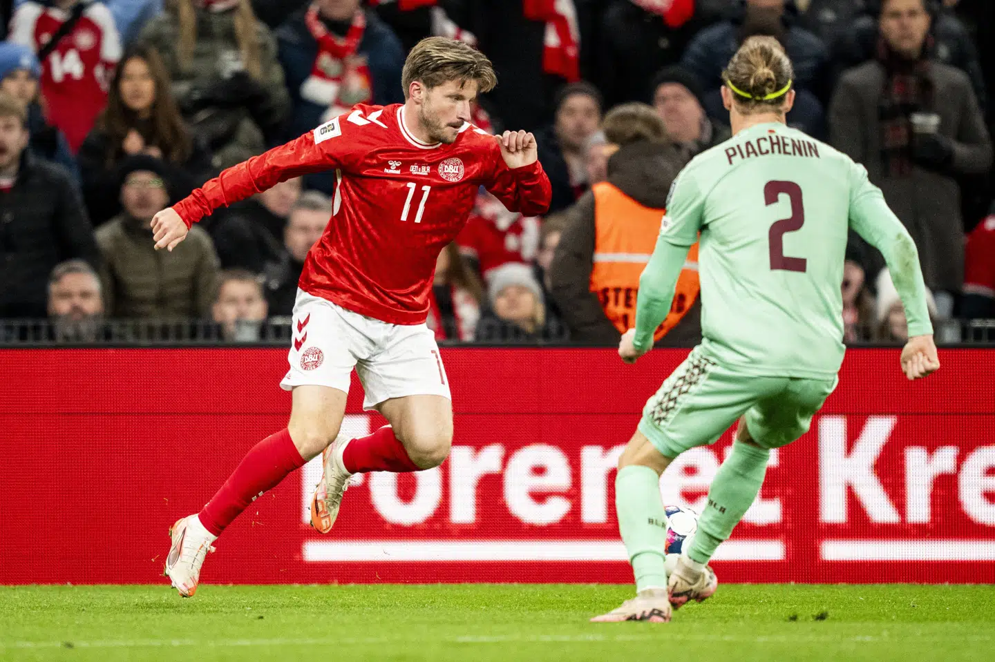 Anders Dreyer blev skiftet ind til de sidste minutter i skuffelsen mod Belarus.