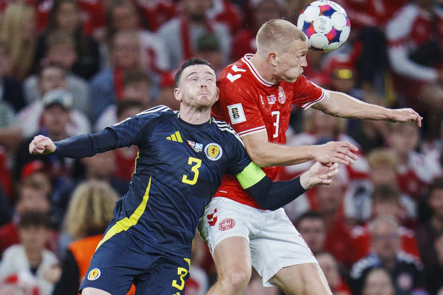 Andy Robertson og Skotland fightede sig til point i Parken i september. (Arkivfoto).