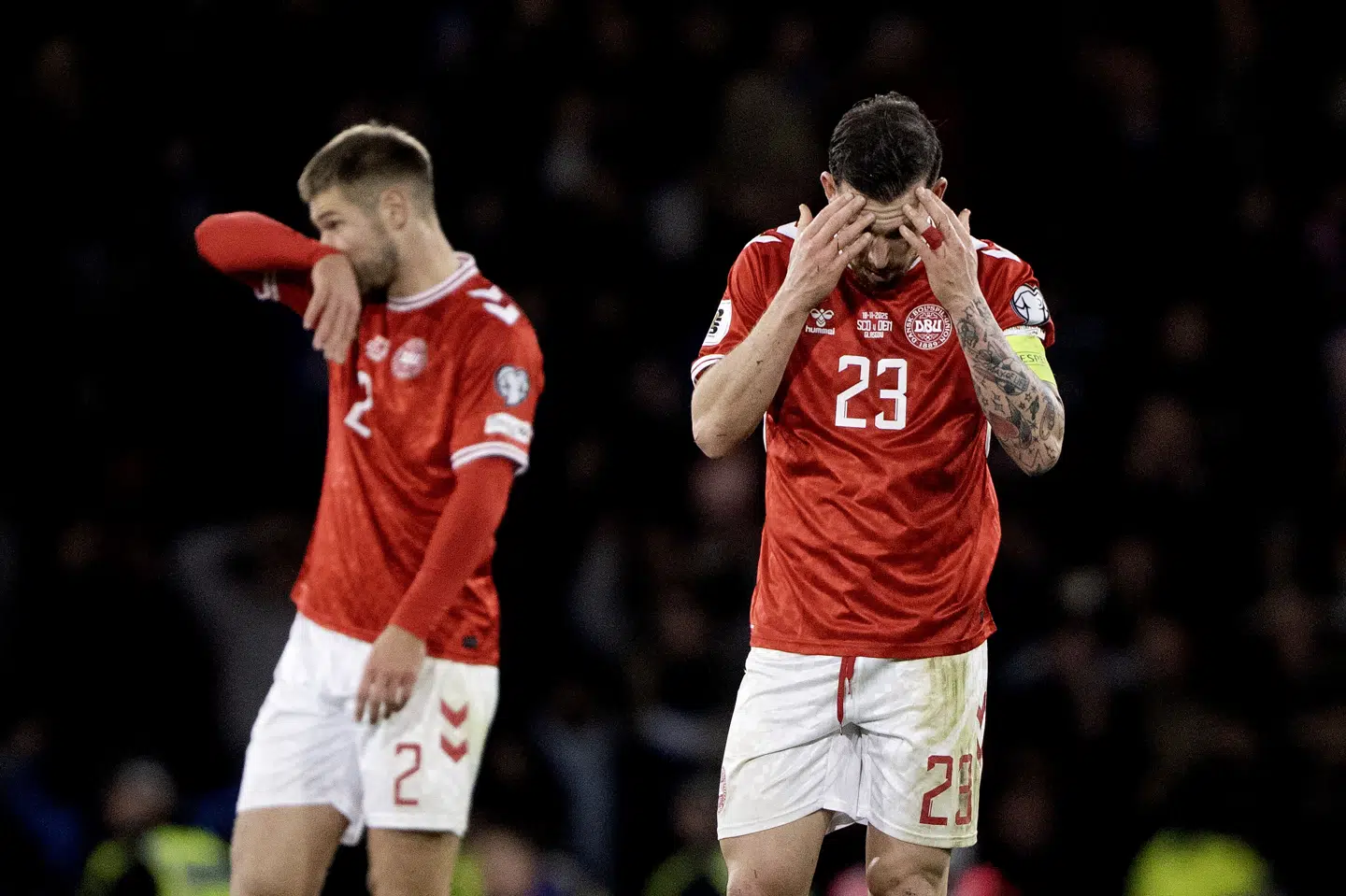 Danmark udlignede to gange mod Skotland, men tabte alligevel til sidst.