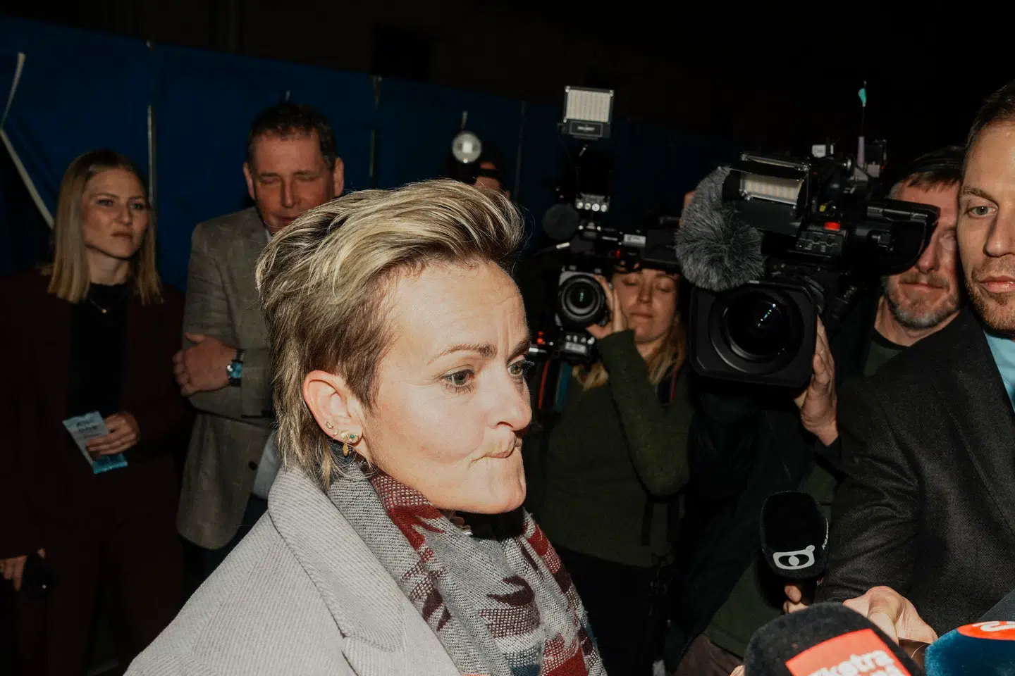 Pernille Rosenkrantz-Theil taler med pressen på Københavns Rådhus, hvor hun har måttet opgive ambitionen om at blive overborgmester i København.